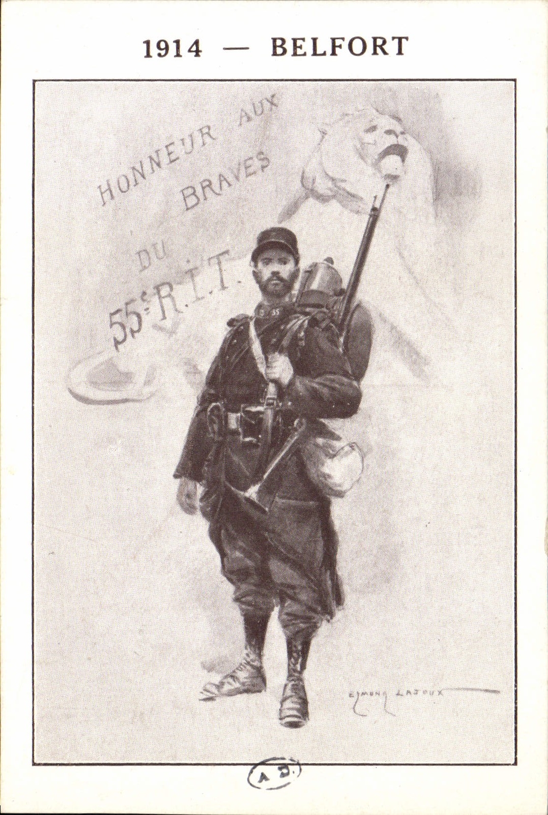 CPA Militaria 1914 Belfort 55eme RIT
