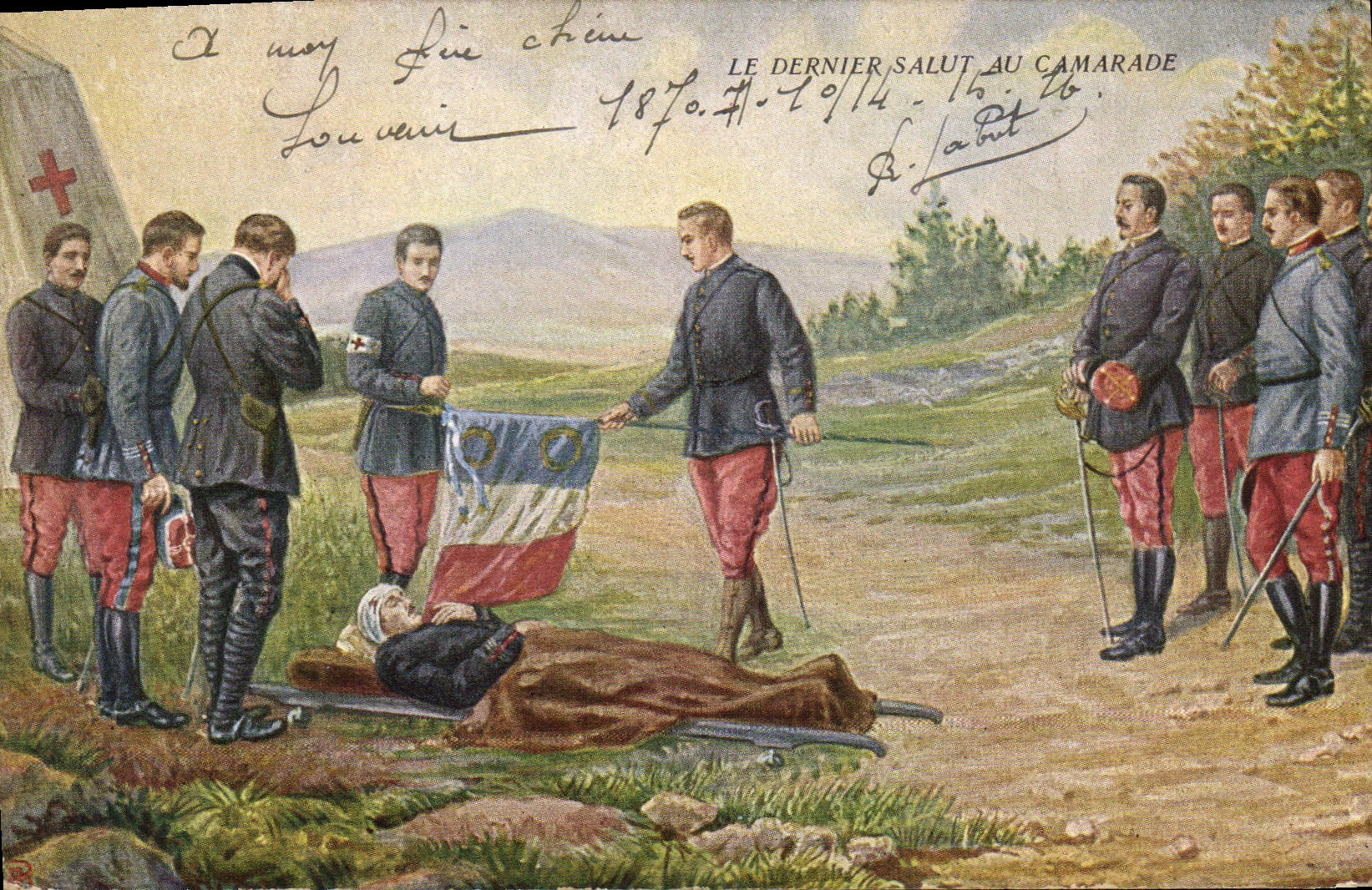 CPA Militaria Le dernier salut au camarade