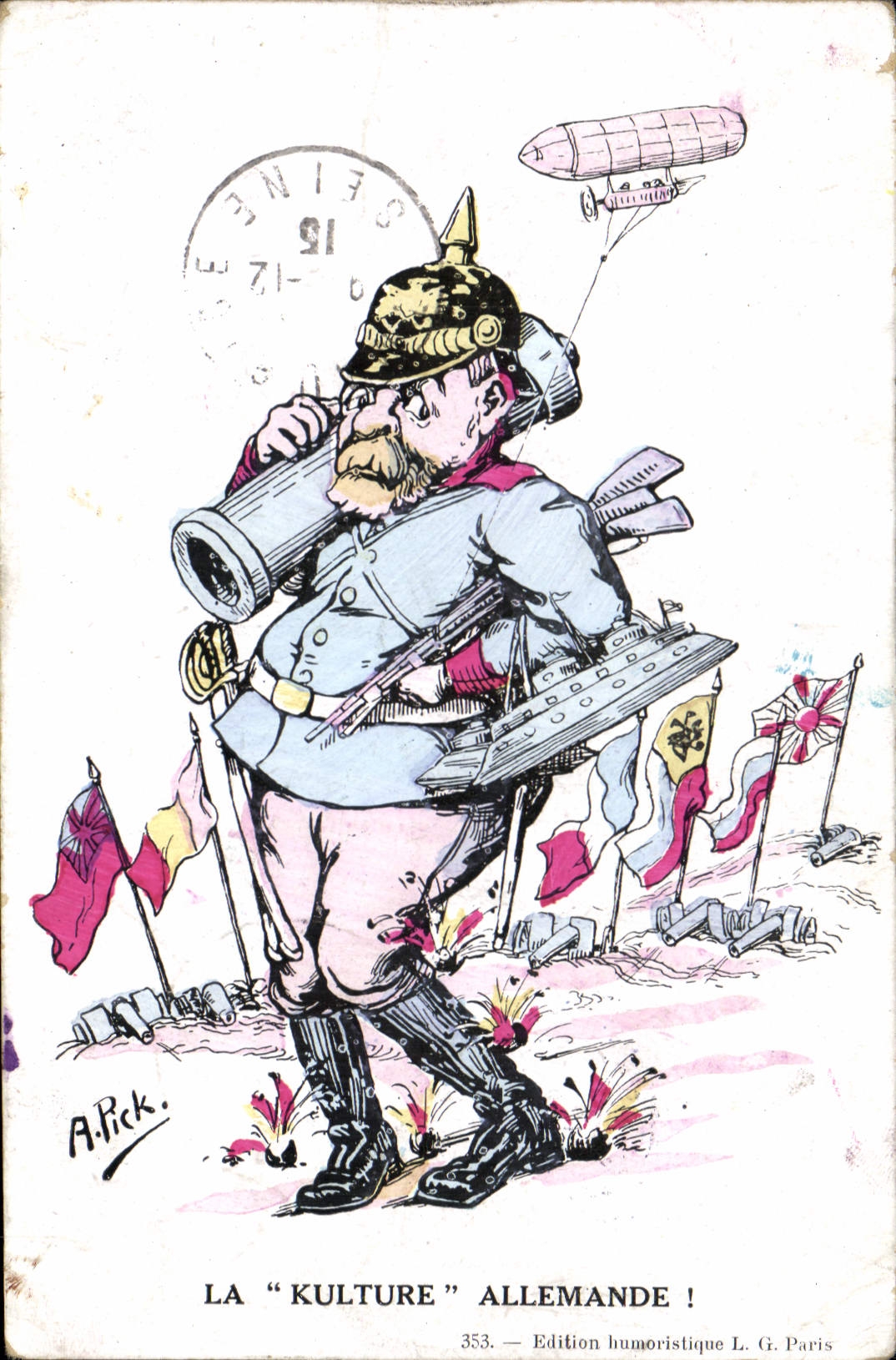 CPA Militaria La kulture Allemadnde Zeppelin Dirigeable 