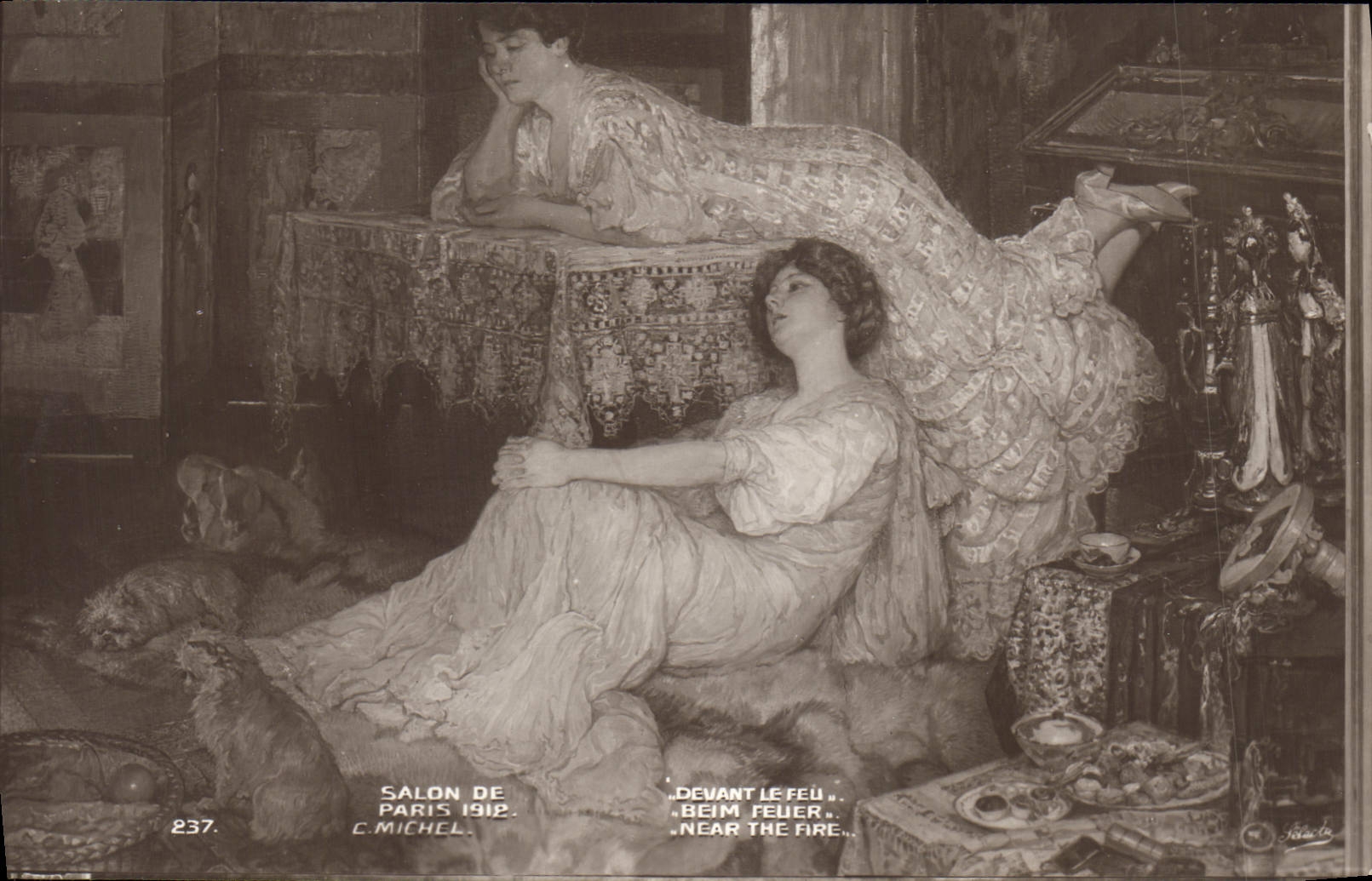 CPA Salon de Paris 1912 Devant le feu Michel 