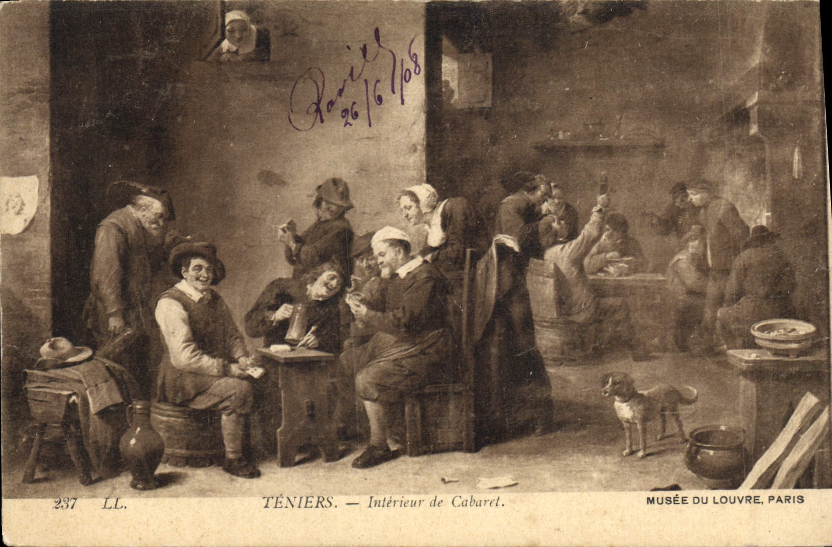 CPA Teniers Interieur de cabaret Musee du Louvre Paris 