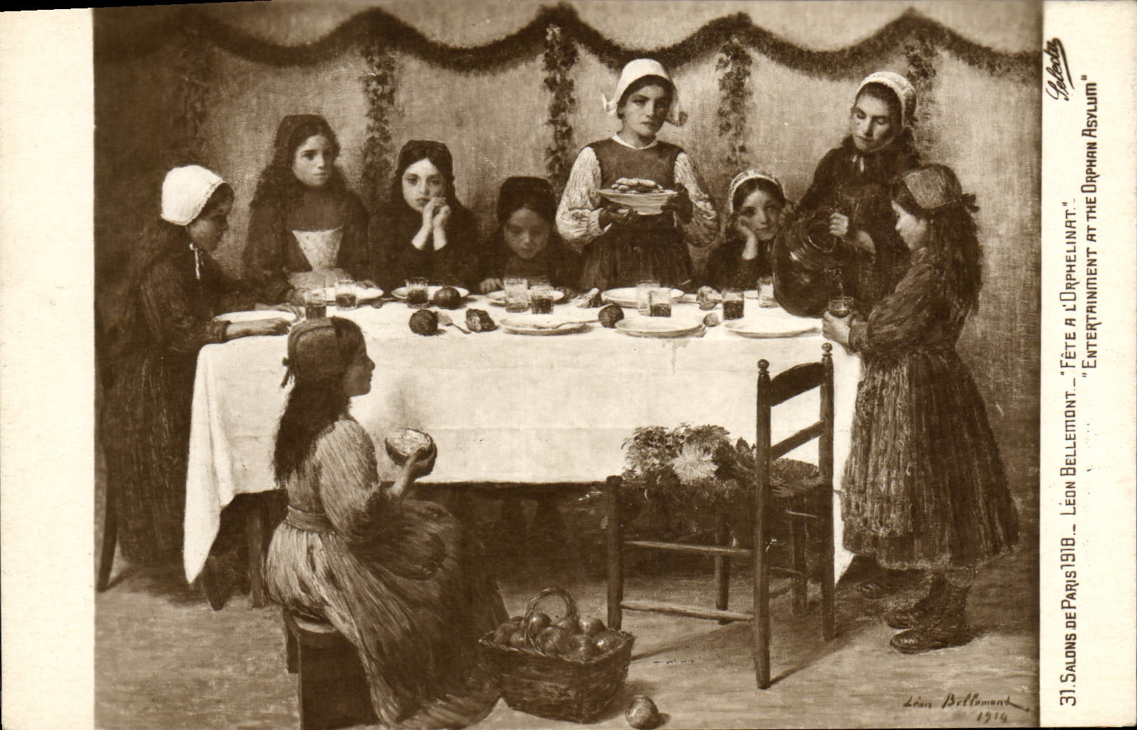 CPA Salons de Paris 1918 Leon Bellemont Fete a l'orphelinat 