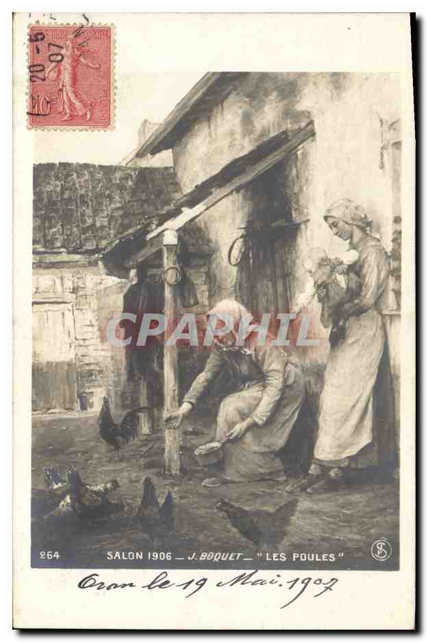 CPA Salon 1906 Boquet Les poules 