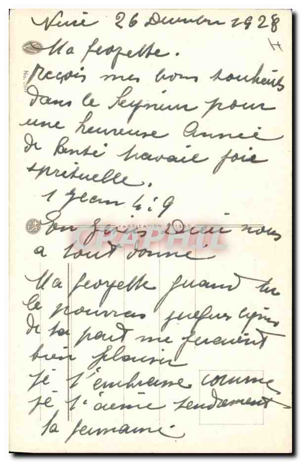 CPA Fleurs  — Verso