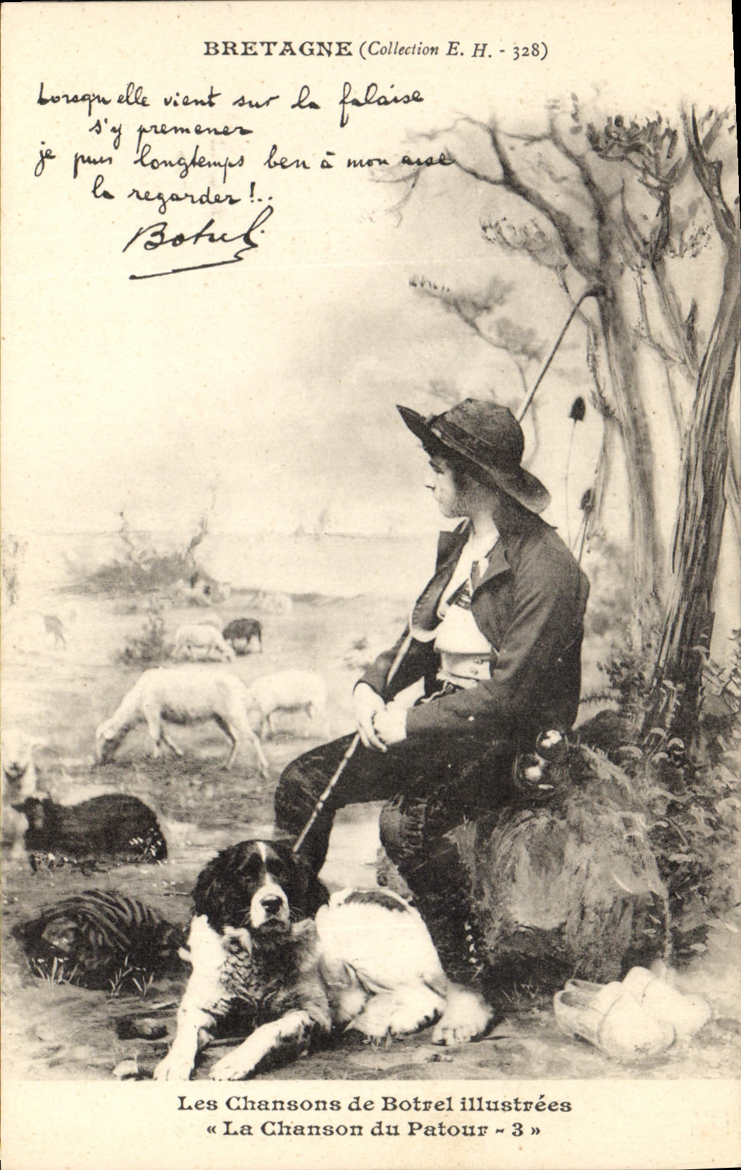 CPA Folklore Les chansons de Botrel La chanson du patour Chien 