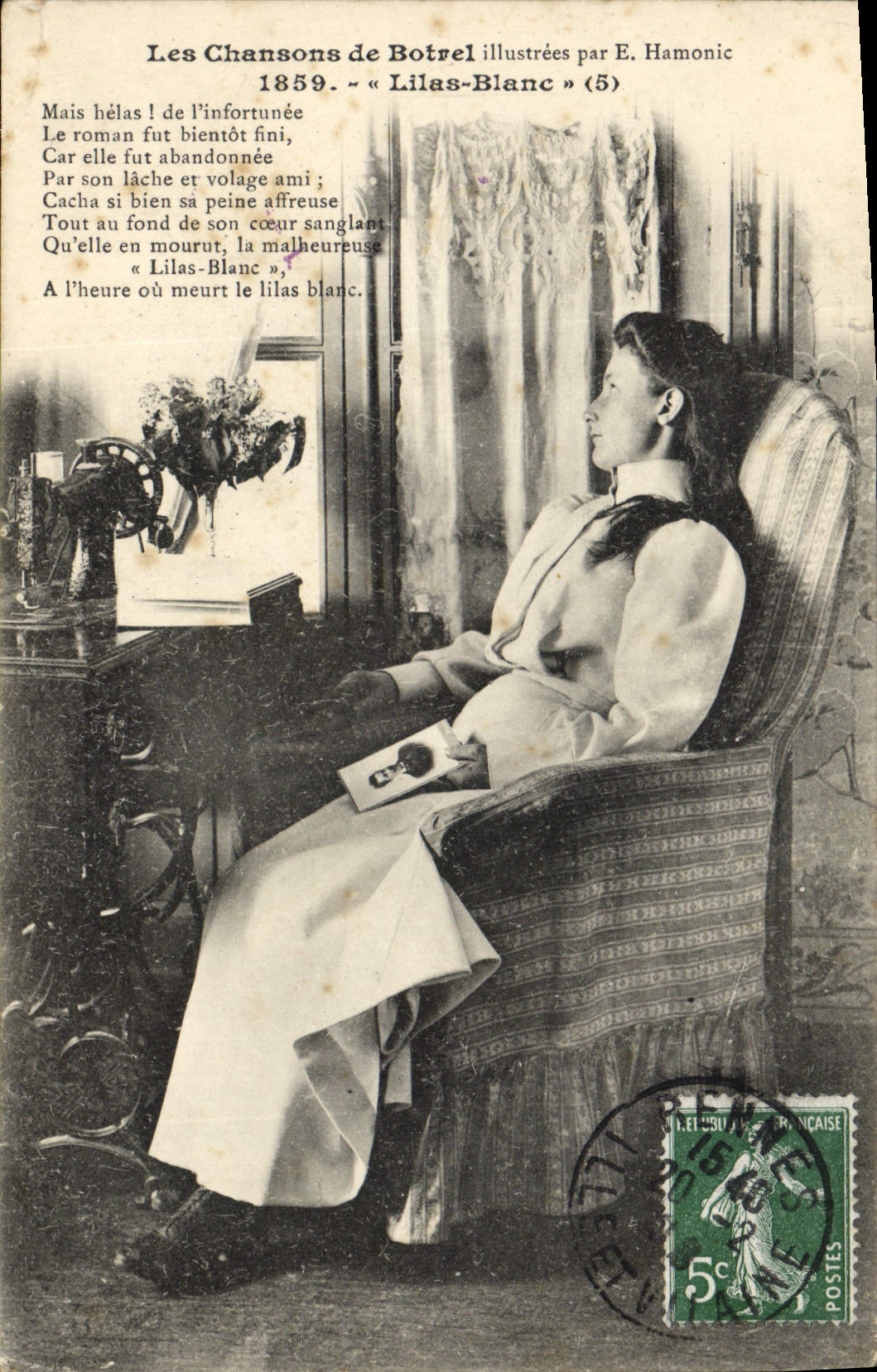 CPA Folklore Les chansons de Botrel Lilas Blanc Femme 