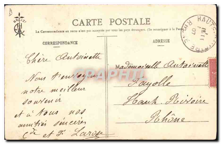 CPA Folklore Mr et Mme Botrel L'echalier  — Verso