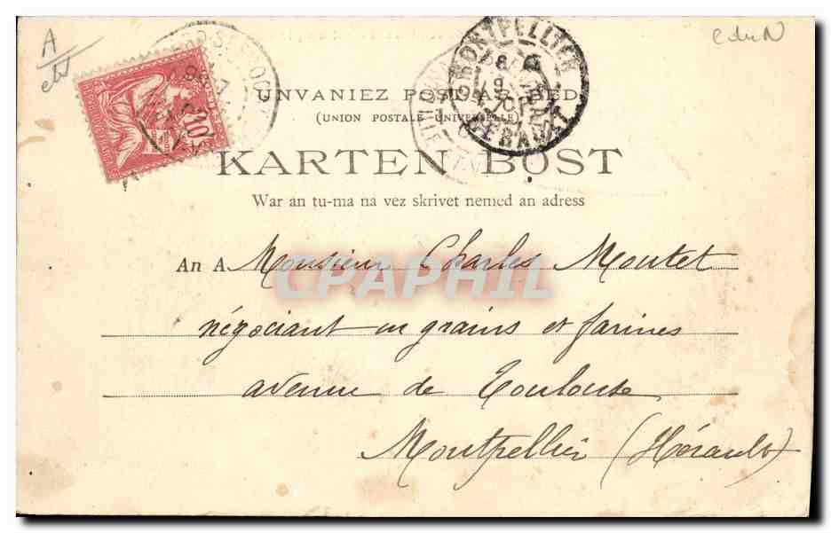CPA Folklore Mr et Mme Botrel au pied du calvaire de port Blanc  — Verso