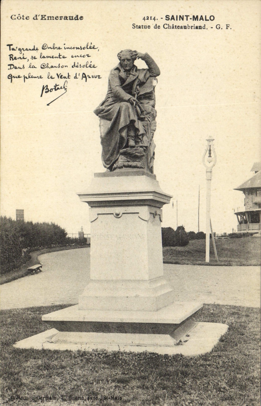 CPA Botrel St Malo Le Grand Be Statue de Chateaubriand 