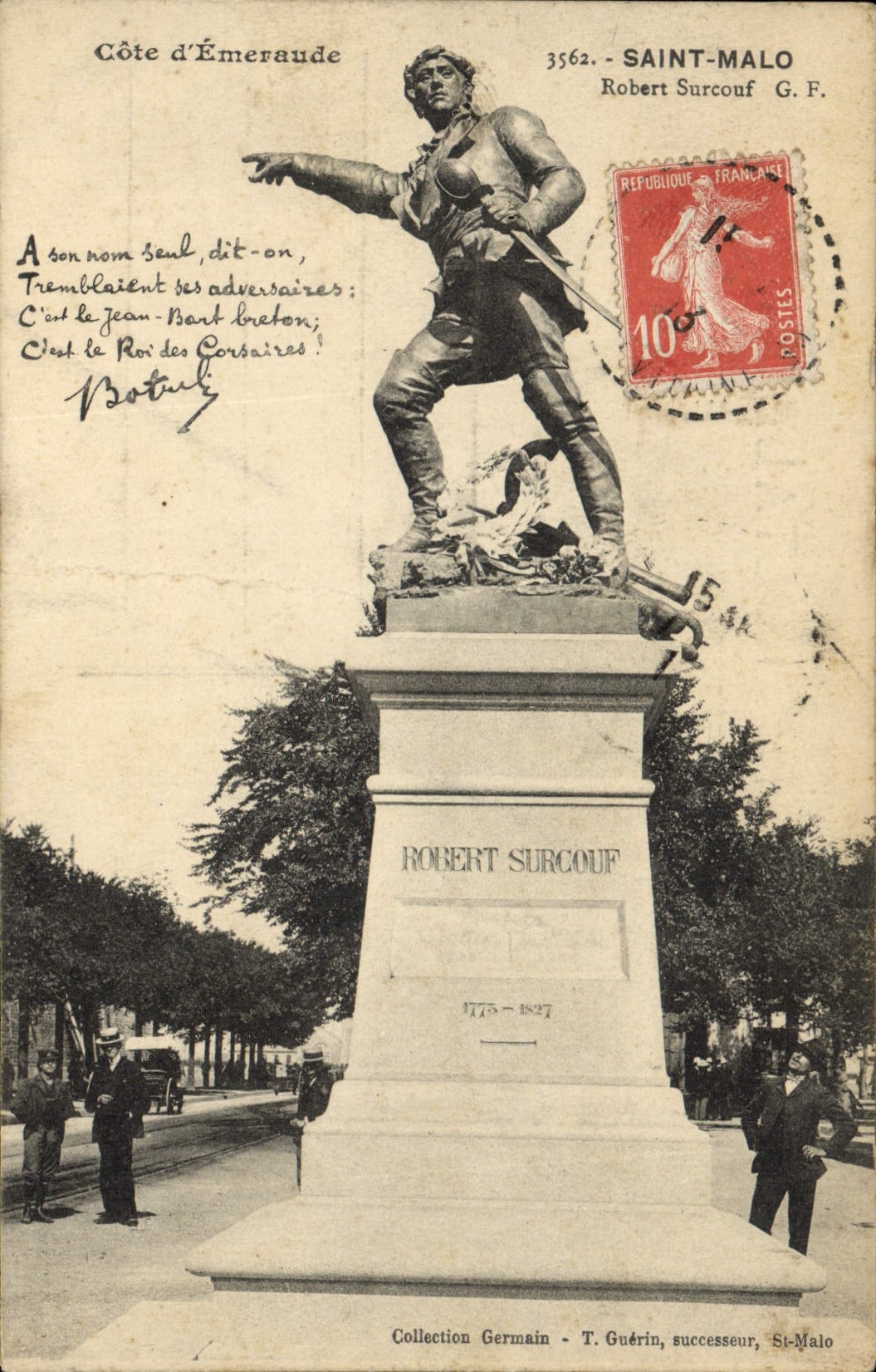 Statue von Robert Surcouf in Saint-Malo — Côte d'Émeraude — G.F. n°3562