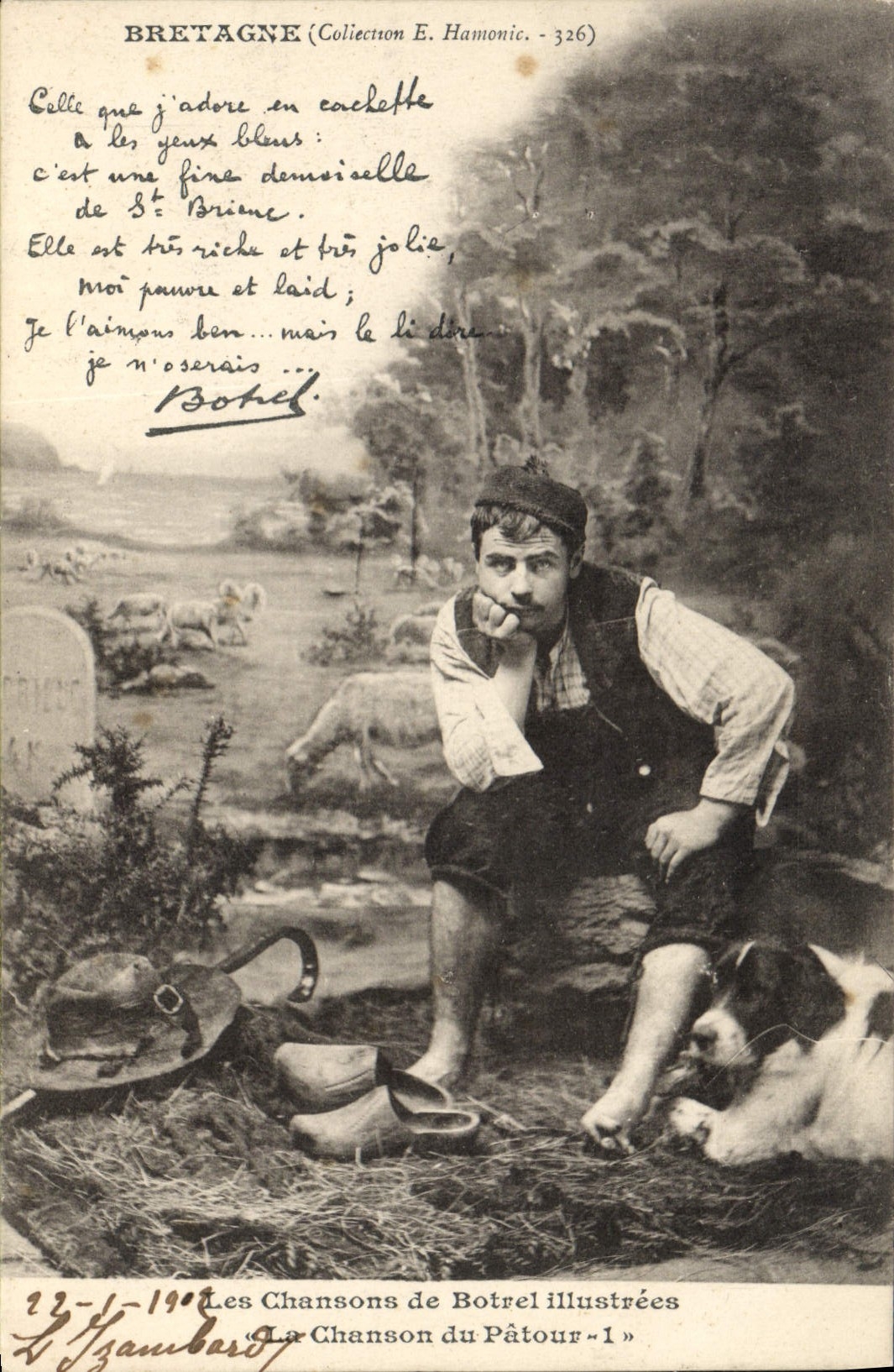 CPA Folklore Les chansons de Botrel La chanson du patour Chien 