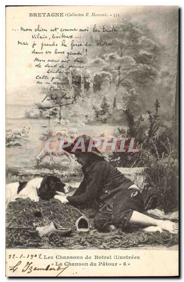 CPA Folklore Les chansons de Botrel La chanson du patour Chien 