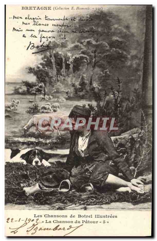 CPA Folklore Les chansons de Botrel La chanson du patour Chien 