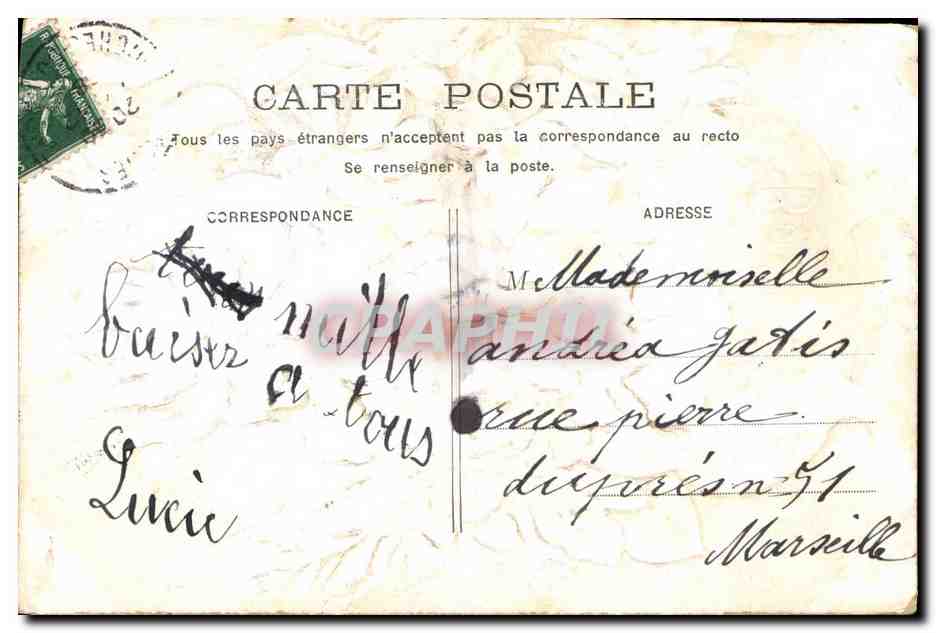 CPA Fantaisie Fleurs  — Verso