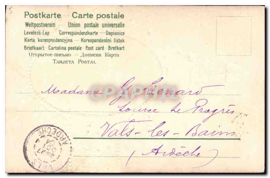 CPA Fantaisie Fleurs Femme  — Verso