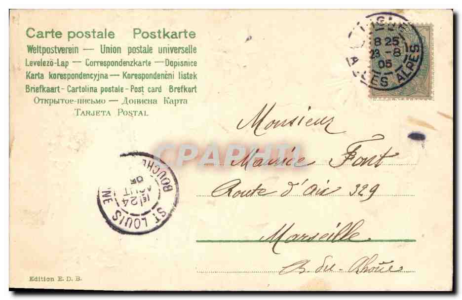 CPA Fantaisie Fleurs Enfant  — Rückseite