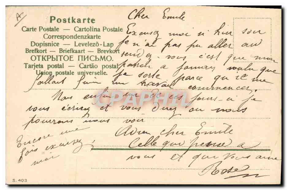 CPA Fantaisie Fleurs Femme  — Rückseite