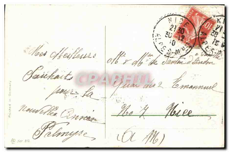 CPA Fantaisie Fleurs  — Verso