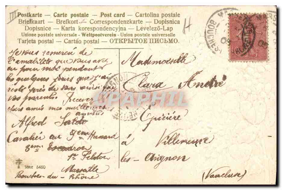 CPA Fantaisie Fleurs Oiseau  — Verso