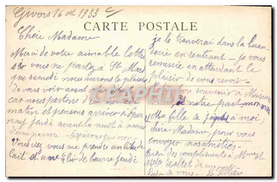 CPA Givors Les joutes Pernod Baudrand  — Rückseite