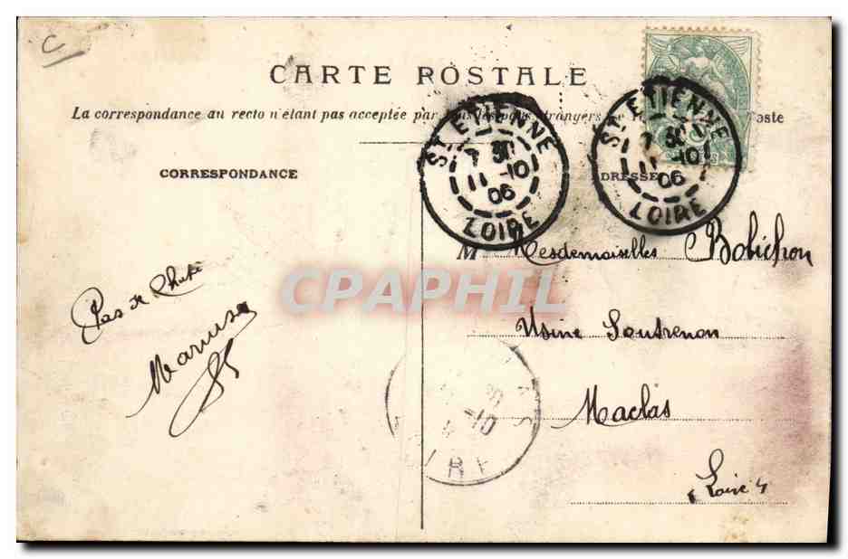 CPA Saint Pierre de Boeuf Joutes sur la lone  — Rückseite