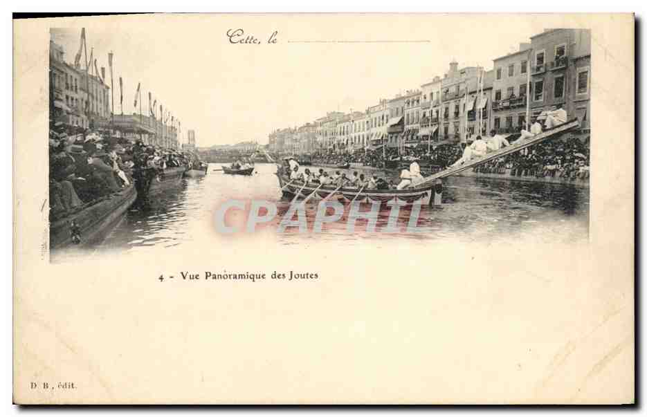 CPA Cette Vue panoramique des joutes 