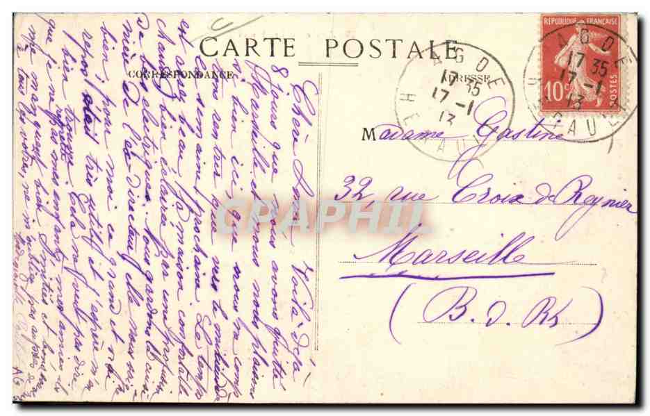 CPA Agde Les joutes  — Rückseite