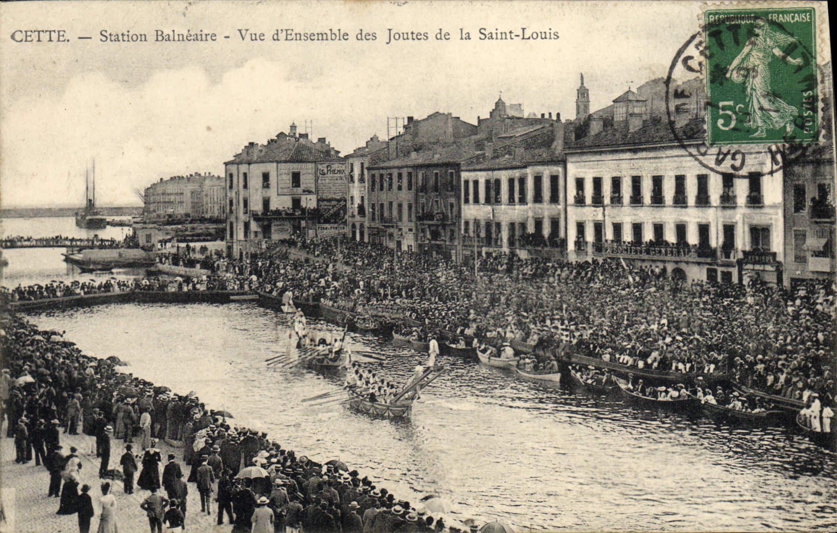 CPA Cette Vue d'ensemble des joutes de la Saint Louis 
