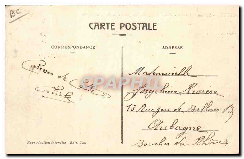 CPA Cette Vue d'ensemble des joutes de la Saint Louis  — Rückseite