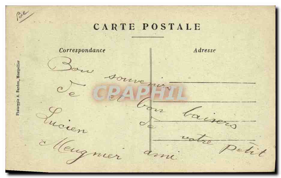 CPA Cette Les joutes  — Rückseite