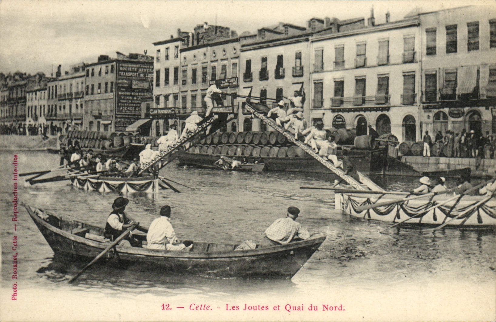 CPA Cette Les joutes et Quai du Nord 