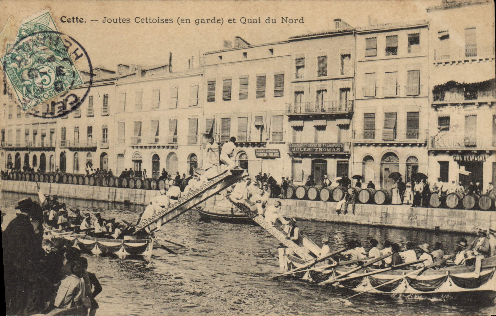 CPA Cette Joutes Cettoises en garde et Quai du Nord 