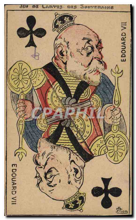 Edward VII — Karikatur-Karte — Königskarten-Spiel