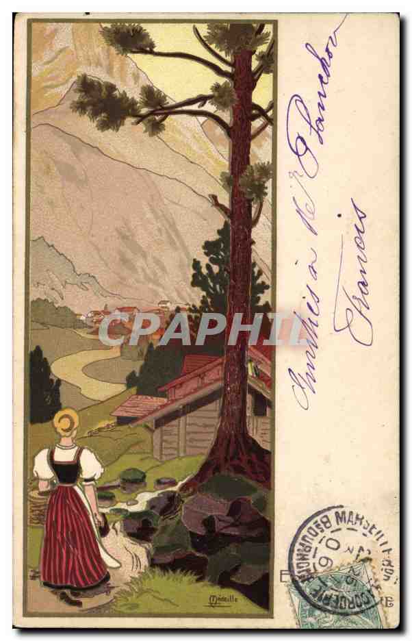 CPA Fantaisie Illustrateur Femme 