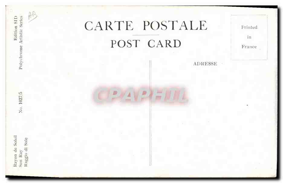 CPA Fantaisie Illustrateur Femme Rayon de soleil  — Rückseite