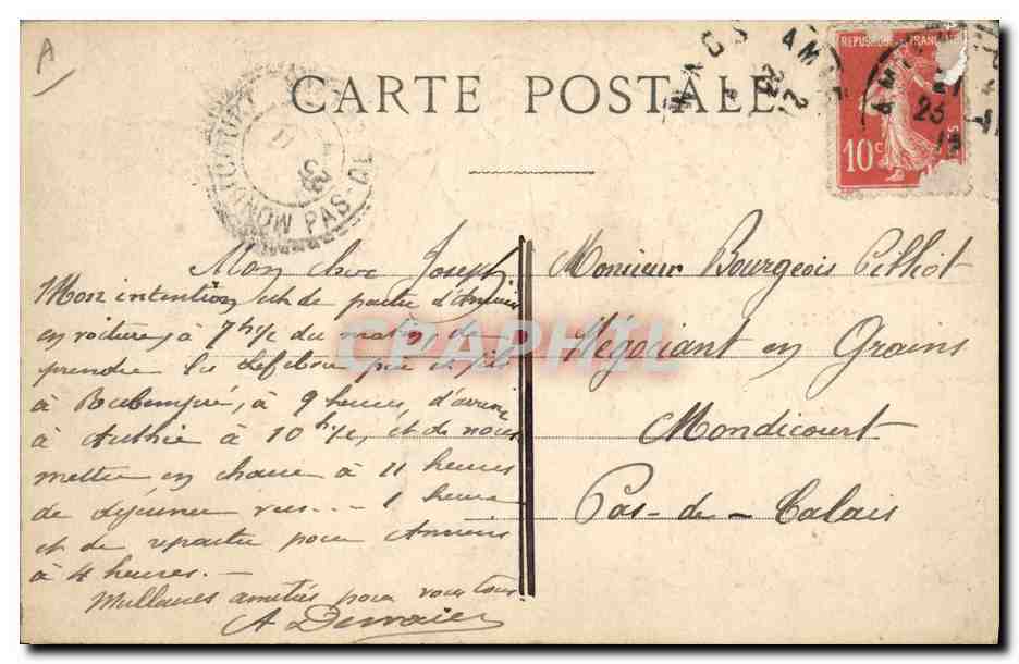 CPA Fantaisie Illustrateur Femme Homme Caleche  — Verso
