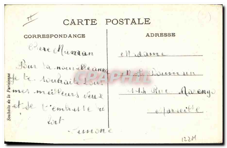 CPA Fantaisie Illustrateur Femme Bonne annee  — Rückseite