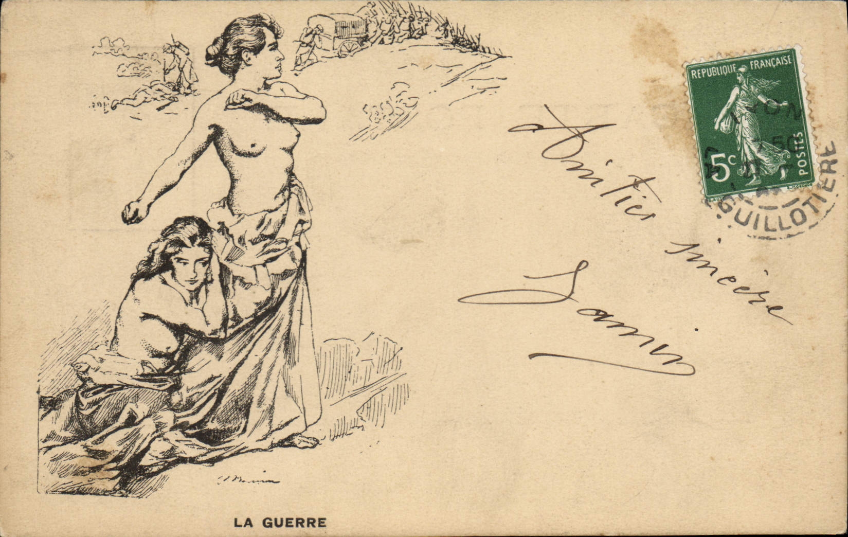 CPA Fantaisie Illustrateur Femmes La guerre 