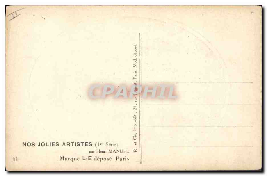 CPA Fantaisie Illustrateur Nos jolies artistes Henri Manuel  — Rückseite