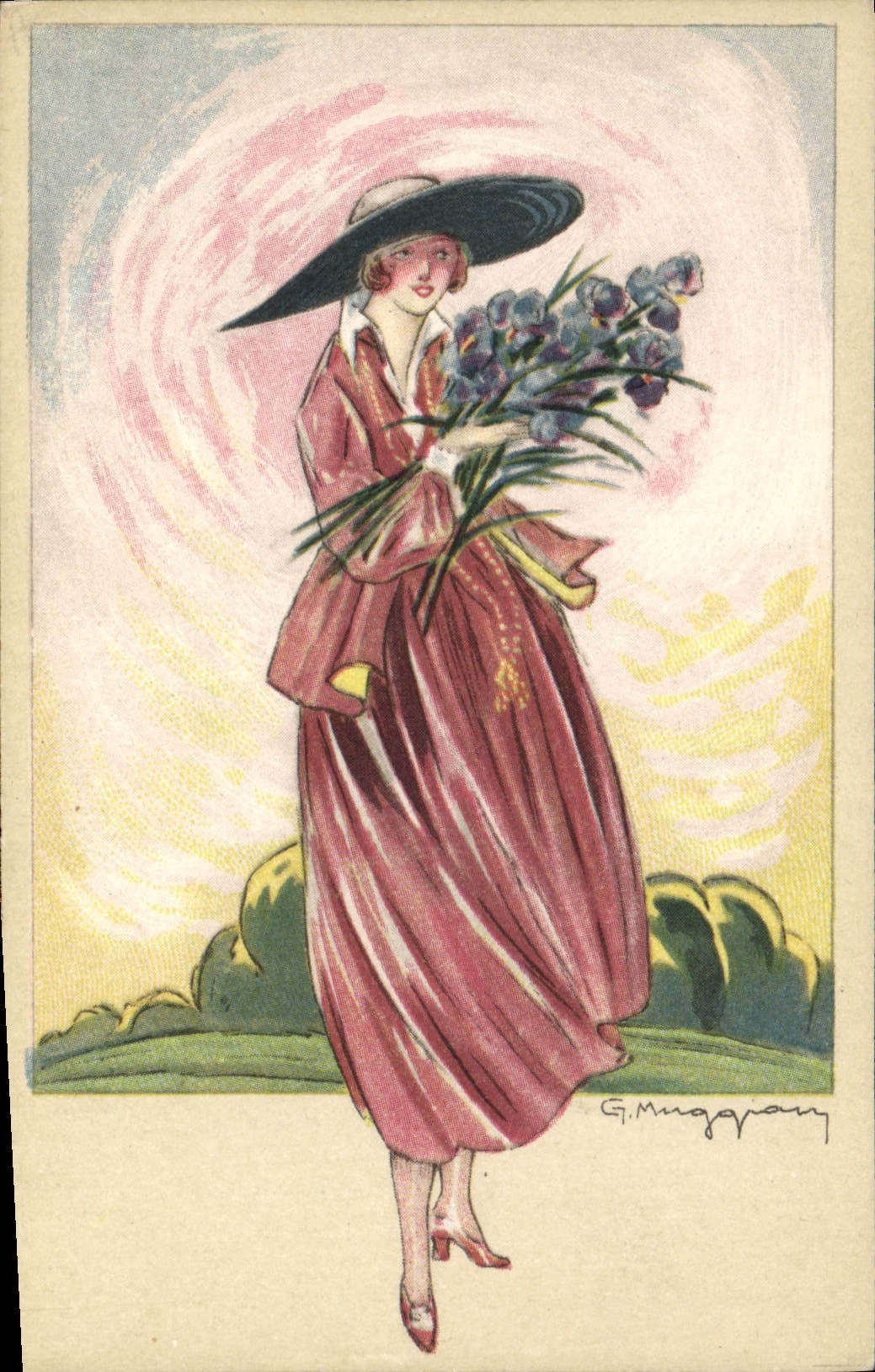 CPA Fantaisie Illustrateur Femme 