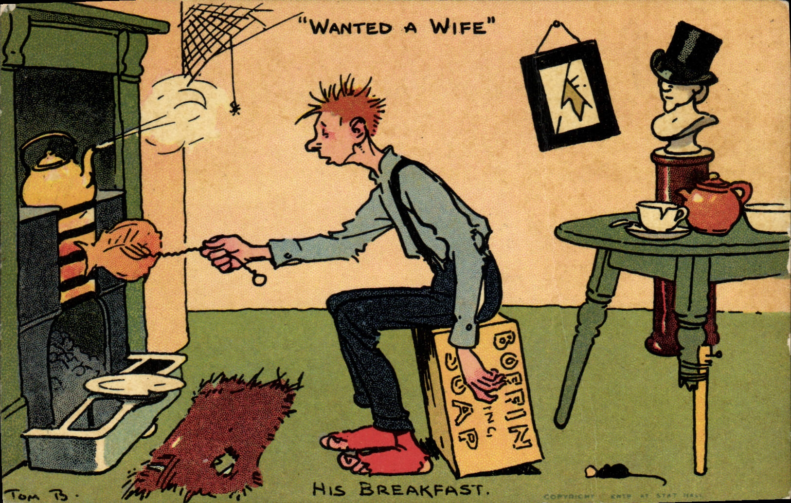 CPA Fantaisie Illustrateur Wanted a wife His breakfast 