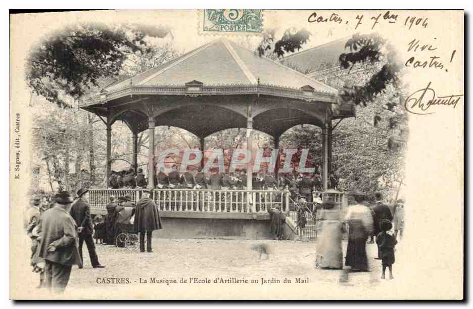 Castres - La Musique de l'École d'Artillerie au Jardin du Mail — E. Sagnus, édit., Castres