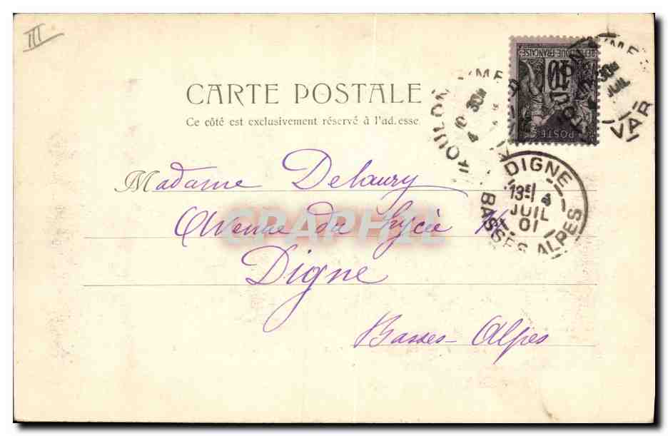 Toulon — La Place d'armes et la Préfecture maritime — Edition Levet et C° — Verso