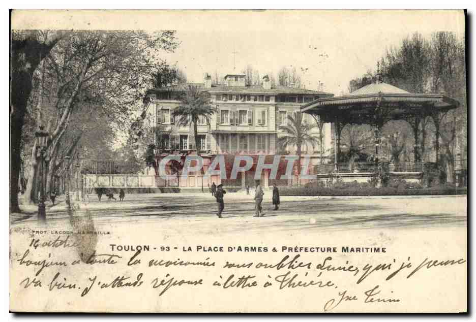 CPA Kiosque Toulon La place d'armes et Prefecture maritime 