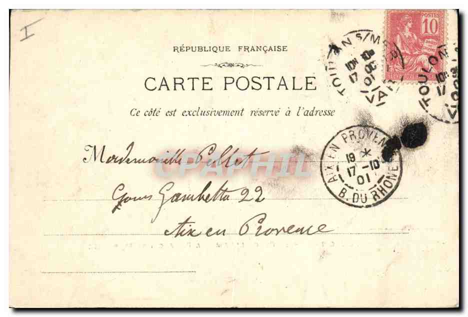 CPA Kiosque Toulon La place d'armes et Prefecture maritime  — Verso