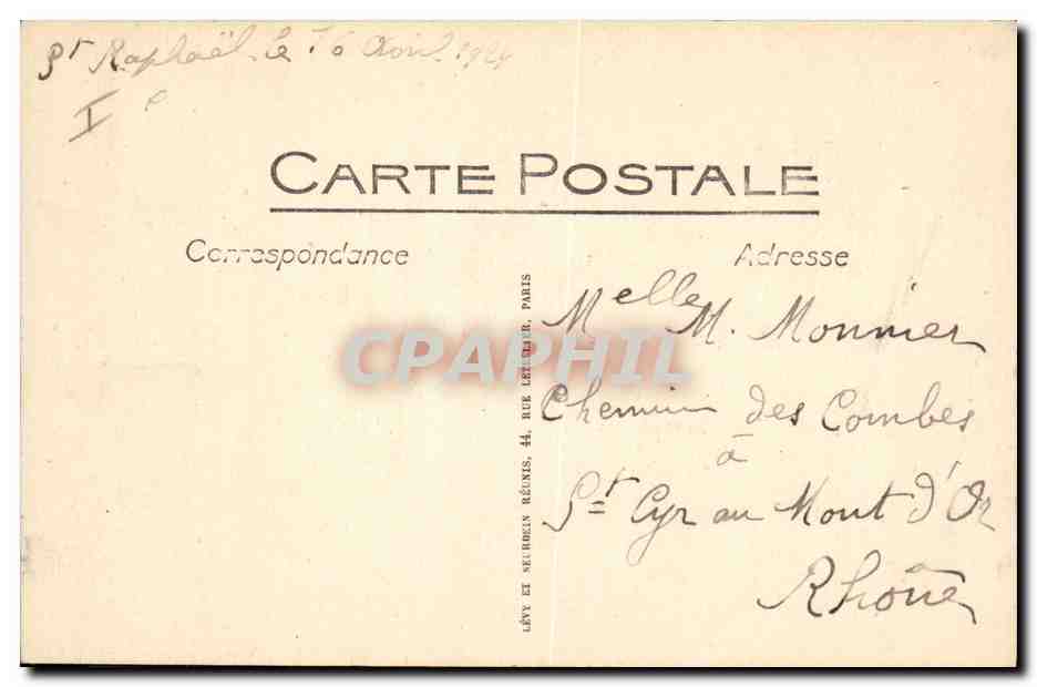 CPA Kiosque Saint Raphael Le boulevard Felix Martin et le kiosque de musique  — Rückseite
