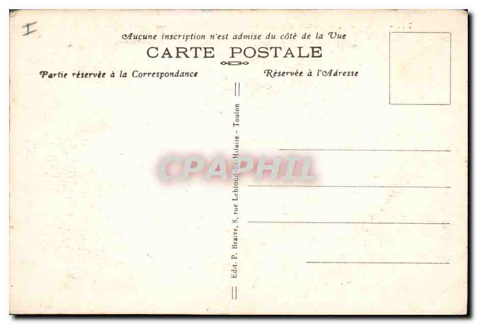 CPA Kiosque Toulon Place d'armes La Prefecture maritime et le kiosque  — Verso