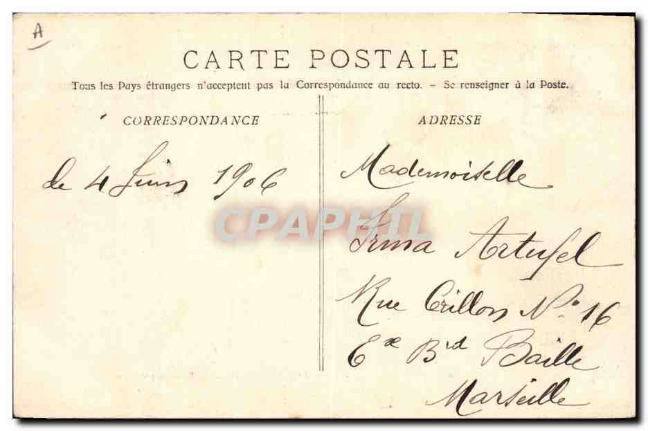 Toulon - Place d'Armes pendant la musique — A. Bougault — n°786 — Verso