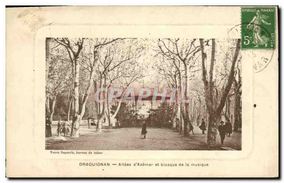 CPA Kiosque Draguignan Allees d'Azemar et kiosque de la musique 