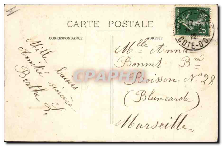 CPA Kiosque a musique Place du peuple Dijon  — Verso